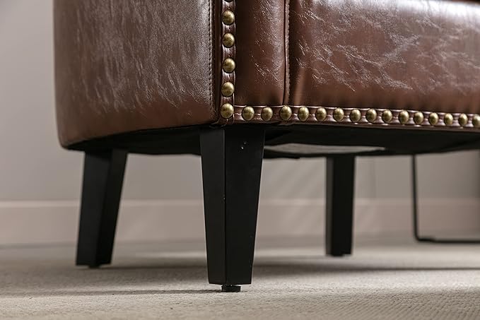 Accent Chair with Ottoman Mid Century Modern Barrel Chair Upholstered Club Tub Round Arms Chair for Living Room