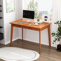 FUFU&ampGAGA 39” Office Desk Rectangular Computer Desk with 2 Drawers Writing Table for Reading Crafting Home Office Study Room Brown Walunt 39.4”W x 21.7”D x 29.5”H