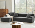 EcoHarbor Living 111 2-Piece Sectional Couch with L-Shape Chaise Modular Cloud Sofa with Deep Seat No Assembly Required Oversized Modern Upholstered Couches for Living Room Apartment Lounge Grey