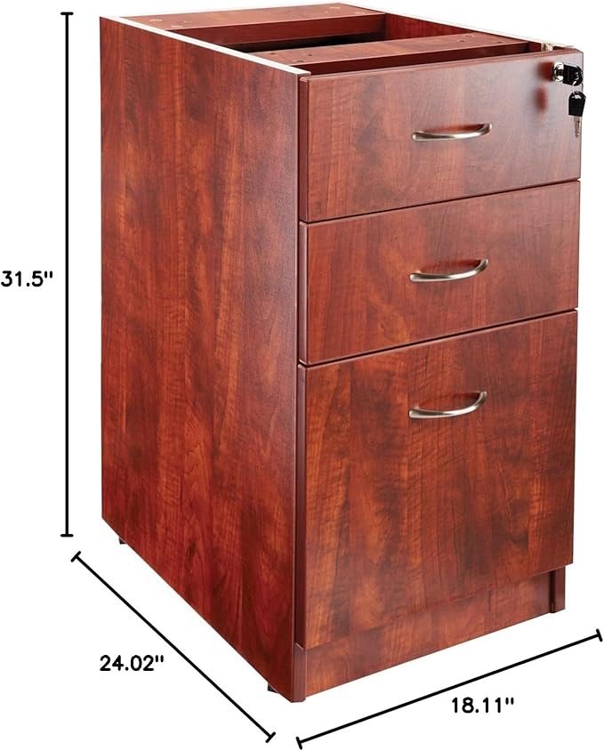 Lorell 69604 Fixed Pedestal B/B/F16-Inch x22-Inch x28-1/4-Inch Cherry