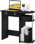 Furinno GO GREEN Desk 31.5 Wide Gaming Desk with 2 Side Shelves and Storage Bins Computer Desk Office Desk for Home Office Study Room Dorm Bedroom Americano
