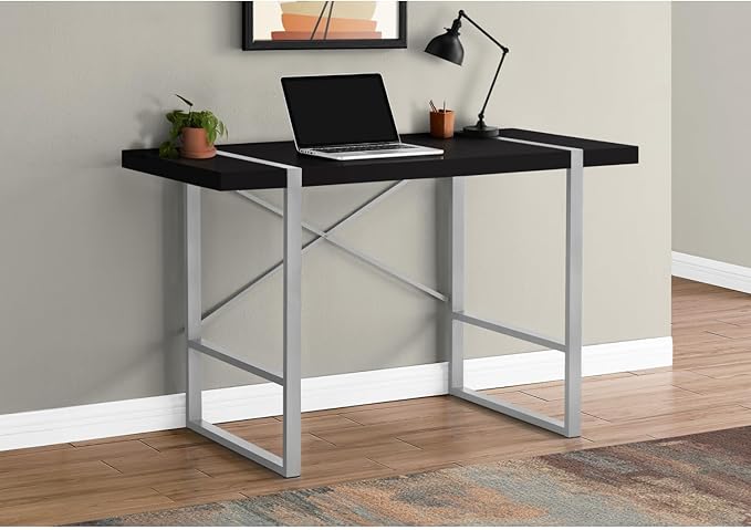 Industrial-Inspired Computer Desk with Storage 48 L Black &amp Grey Modern Home Office