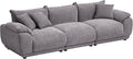 SICOTAS 102 Modular Sofa for Living Room - Cloud Sectional Sofa with Deep Seat &amp Removable Cover Modern 3-Seat Chenille Couch Sofas Set for Apartment Grey
