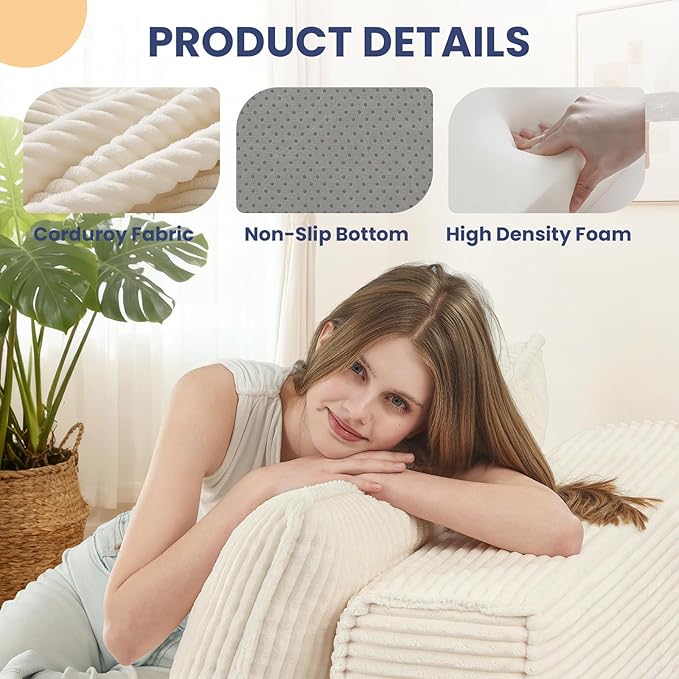 Convertible Sofa Bed Fold Out Loveseat Sleeper Sofa Chair with Pillow Folding Sofa Bed with Back Support Portable Chair Bed Comfy Floor Lounge Sofa for Living Room Bedroom Guest Room Beige
