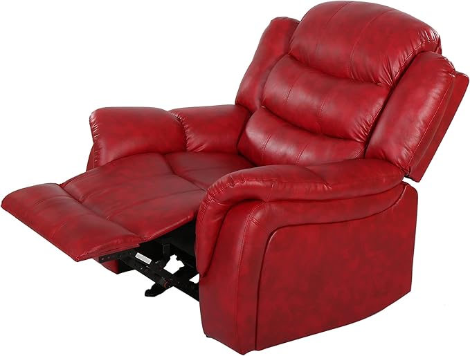 Christopher Knight Home Hawthorne Glider Recliner Leather Oxblood Red