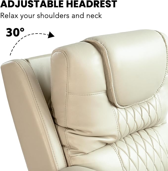 EONIX Triple Motor Lay Flat Power Lift Recliner Chair for Elderly with Massage 400lbs Electirc Lift Chair for Living Room Independent Adjustable Backrest Headrest Extended Footrest Cream White