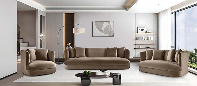 Meridian Furniture 699Taupe-L Alder Collection Modern | Contemporary Loveseat with Ultra Luxe Taupe 460 GSM Velvet Solid Wood Frame 66 W x 36 D x 30 H Taupe