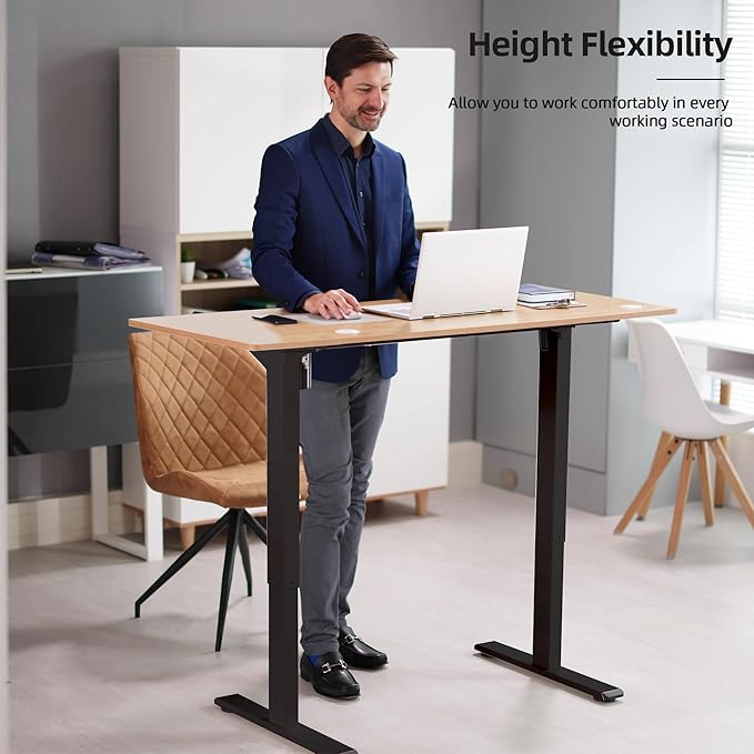 Standing Desk Frame with 330lbs Powerful Dual Motor Electric Adjustable Height Computer Desk Legs Sit Stand Up Desk Base with Memory Controller for Home Office BlackED04NB (Frame Only)
