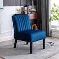Mid Century Modern Chairs Set of 2 with Minimalist Design Elegant Velvet Upholstery and Solid Wood Legs Ideal for Living Room or Bedroom Dark Blue