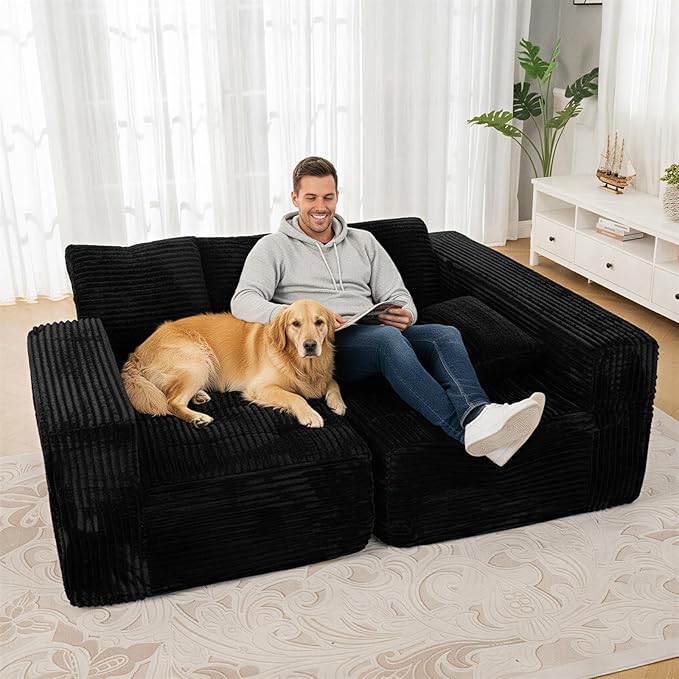 126 Modular Sleeper Couch Sectional Couches for Living Room Ergonomic Memory Foam Sleeper Sofa Oversized Loveseat Sofa Bed Bedroom Apartment Office | Ergonomic No Assembly Required