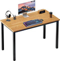 DlandHome Home Office Desk 39.4Inch Teak + Black