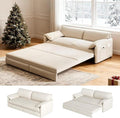 healthomse 66 Queen Size Sleeper Sofa Bed 3-in-1 Convertible Pull Out Sofa Bed with Side Storage Modern Velvet Loveseat for Living Room Bedroom Apartment Office Lounge (Beige 66inch)