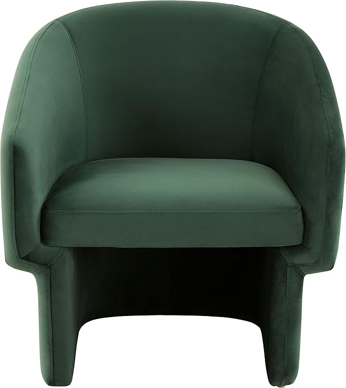 SAFAVIEH Couture Collection Susie Forest Green Velvet Barrel Back Accent Chair (Fully Assembled)
