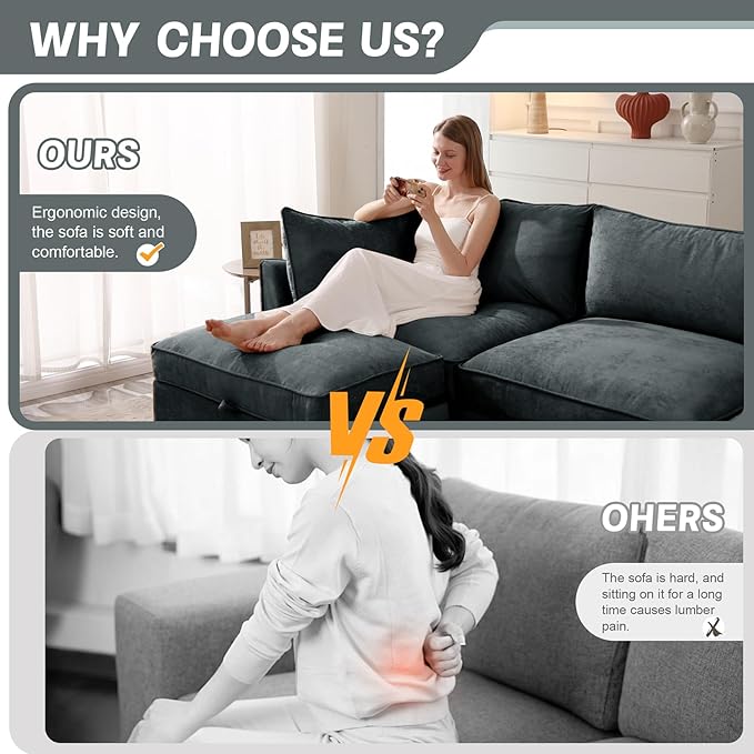 Modern Style Loveseat Sofa with Pull Out Storage Drawers Under Each Seat 2-Seat Couch with Excellent Storage Space Suitable for Small Living Rooms