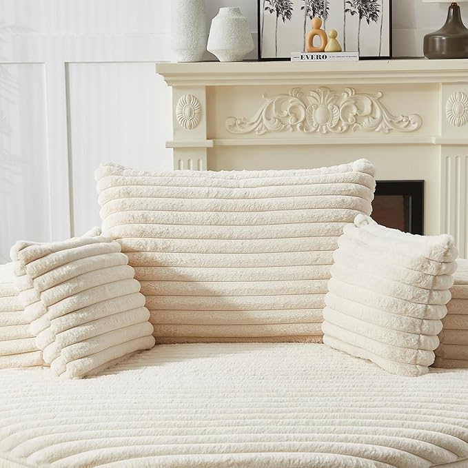 55 inch Chaise Lounge Chair Indoor Oversized Round Accent Chair Modern Corduroy Sponge Single Sofa Fluffy Sleeper Chair Deep Seat Comfortable Chair for Living Room Bedroom Apartment Beige