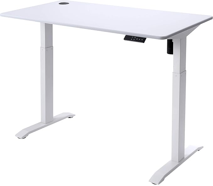 UNICOO Electric Height Adjustable Standing Table Sit Stand Workstation Gaming Desk Motorized Whole-Piece Desk Board 48 * 24 in (KT1001-WW)
