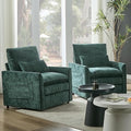 Tbfit Living Room Arm Chair Set 2-Pack Modern Accent Chairs Cloud Single Sofa Spring Seat Cushion Comfy Lumber Pillow Soft Upholstered Furniture Home Apartment Green