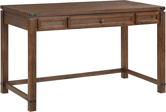 OSP Home Furnishings Baton Rouge Work Smart 48-Inch Sit-to-Stand Lift Desk Brushed Walnut Finish
