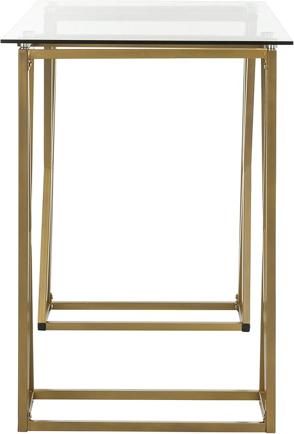 Safavieh Home Office Theresa Modern Gold Glass Top Desk