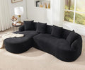 KEIKI L-Shaped Chenille Modular Sectional Couches with Chaise Lounge &amp 4 Pillows 3 Seater Oversized Upholstered Luxury Plush Cloud Sofa for Living Room Apartment Full Sponge Compression