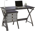 Realspace® X-Cross 48W Computer Desk With File Cabinet Black
