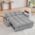 65'' 3-in-1 Folding Convertible Sofa Bed Queen Size Pullout Sofa Modern Chenille Fabric 360° Swivel Side Table Easy Assembly Perfect for Living Room