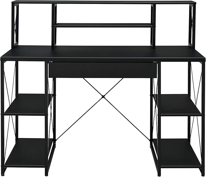 Modern All Purpose Black Finish Writing Work Study Desk Computer Desk for Home Office Living Room