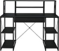 All-Purpose Black Writing Desk - Modern Home Office Computer Desk