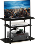 Furinno Turn-N-Tube No Tools 3-Tier Entertainment Center TV Stand for TV up to 32 Inch Plastic Round Tubes Espresso/black