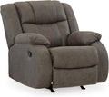 Signature Design by Ashley First Base Modern Faux Leather Rocker Recliner Gray