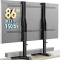 AX WABER Table Top TV Stand with Height Adjustable TV Legs Replacement for Most 37-86 Inch Flat Curved TVsSteel TV Base Feet Holds up to 150 lbs with Cable Management Max VESA 800x600mm Black