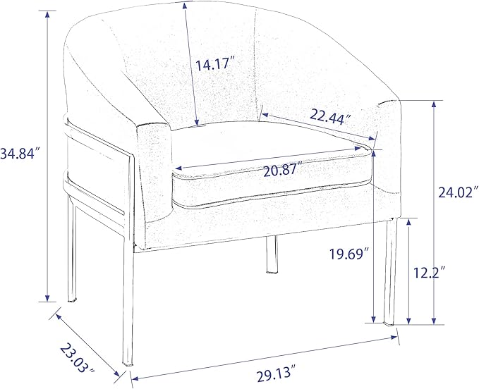 annjoe Accent Chair Living Room Chair Armchair Upholstered Chairs with Metal Frame Legs for Home Kitchen Bedroom