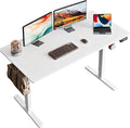 DEVAISE 55 x 28 Inch Whole Piece Standing Desk Seamless Desktop Electric Standing Desk Office Computer Desk with Adjustable Height 3 Preset Memory Sit Stand up Desk for Home Office (White)