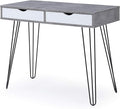 AC Pacific Laurel Small Desk with Drawers for Bedroom Study Home Office or Dorm Stylish Modern Table for Computer or Vanity Use with Marbling Design Gray