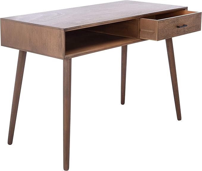 Safavieh Home Collection Remy Brown 1-Drawer Office Living Room Bedroom Study Foyer Writing Desk