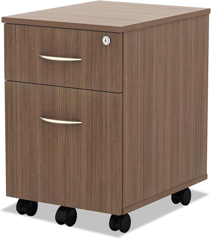 Alera ALE Valencia Series Mobile Box/File Pedestal 15 7/8 x 19 1/8 x 22 7/8 Walnut