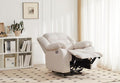 Power Recliner Chair Recliner for Adults Upholstered Soft Fabric Reclining Sofa Chair for Living Room(Beige)