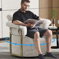 Swivel Accent Chairs for Living Room 360 Swivel Barrel Chair &amp Round Accent Chair with Armrests and Back for Office and Living Room (Beige)