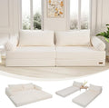MeMoreCool Convertible Sofa Bed Folding Floor Couch Bed Queen Pull Out Sleeper Couch with Pillows Fold Out Futon Sofa for Bedroom Living Room Small Space Soft Corduroy