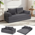 COMAX Convertible Sofa Bed Folding Floor Couch Corduroy Fold Out Couch Bed Futon Sleeper Mattress with Pillows Boneless Sofa Comfy Lounge Loveseat for Living Room Bedroom Grey