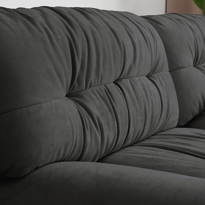 89 Comfy Cloud Sectional Couches Loveseat Sofa with 2 Pillows Minimalist Modern Sofas for Living Room Apartment Bedroom Office Grey