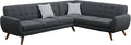 Poundex Bobkona Galiana Linen-Like Polyfabric SECTIONAL in Ash Black