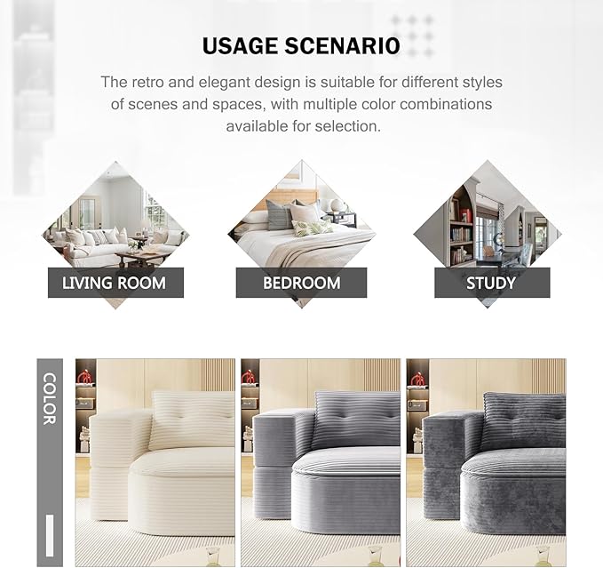 78.7 Convertible Foldable Floor CouchComfy Portable Fold Out Lounge with Functional Blanket and 2 Soft PillowsCorduroy Loveseat CouchSleep Sofa Bed for Living RoomBedroom(Light Grey)