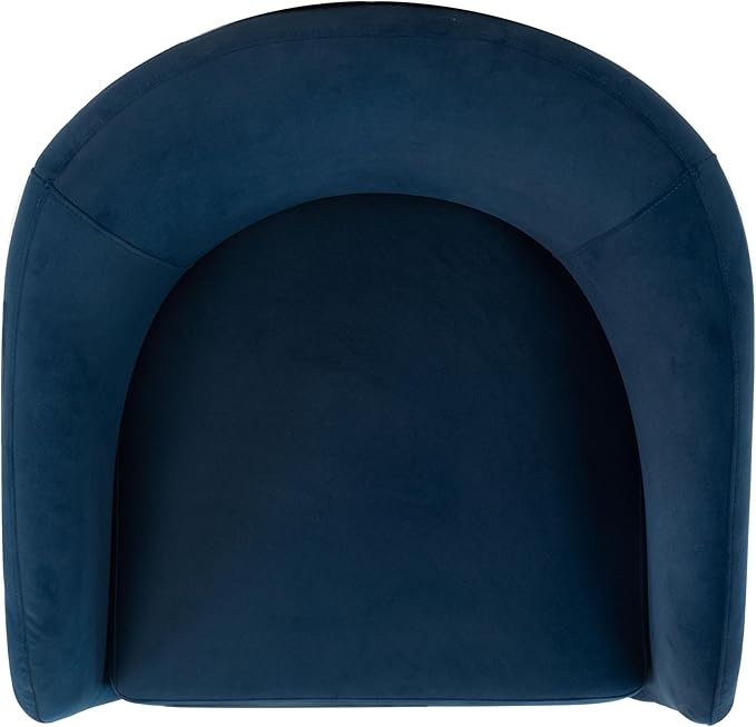 SAFAVIEH Couture Collection Susie Navy Velvet Barrel Back Accent Chair (Fully Assembled)