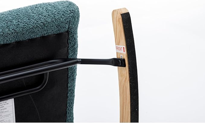 Modern Patchwork Accent Chair with Solid Wood Armrest and Feet Mid-Century Modern Accent Sofa Fabric Sofa Chair for Living Room Bedroom Studio Comfy Side Armchair for Bed (Green+Dark Green)