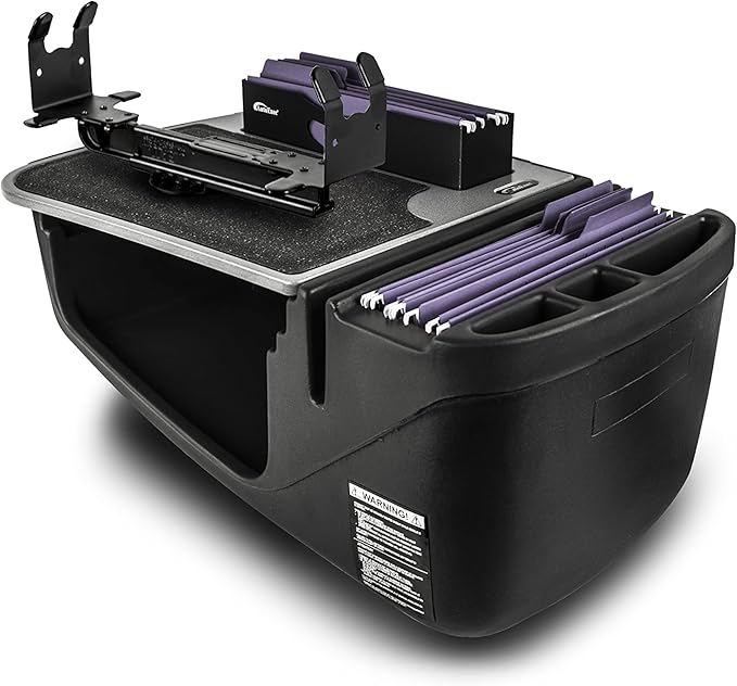 AutoExec AE-FMEF-PS-GT Efficiency FileMaster Car Desk for Your Vehicle Workstation and Mobile Office with Printer Stand