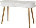Edie Mid-Century Home Office Desk Entryway Table White/Walnut