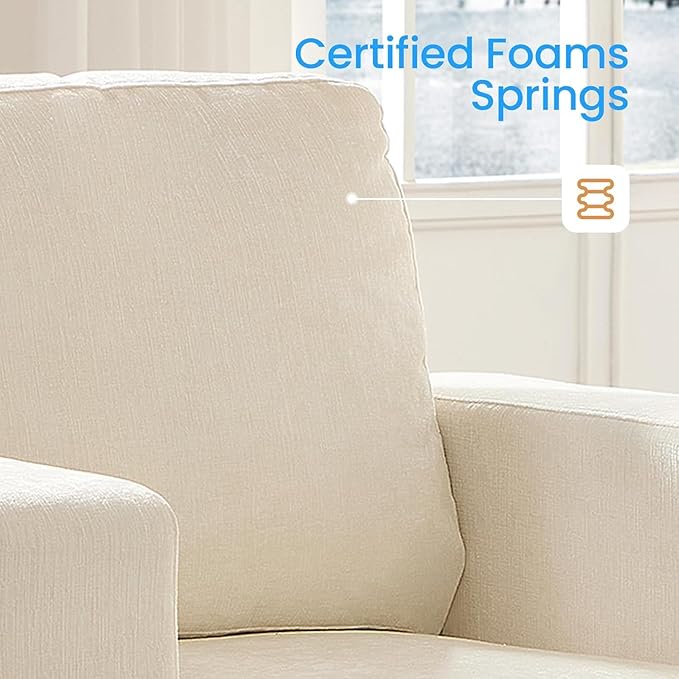 PUREMIND 2 Piece Living Room Sofa Set Chenille Upholstery 3 Seater Couch and Loveseat Set Solid Wood Frame Modern Sectional Couches for Living Room Office Apartment