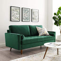 Modway EEI-3764-GRN Valour Performance Velvet Sofa Green