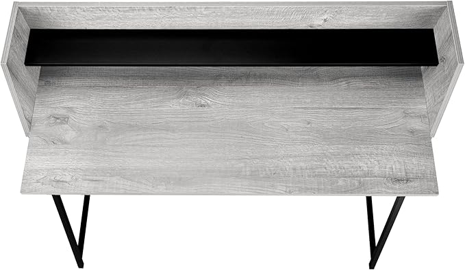Computer Desk Home Office Laptop Storage Shelves 48 l Work Grey Laminate Black Metal Contemporary Modern IS582